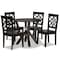 Baxton Studio Kaila Modern and Contemporary Dark Brown Finished Wood 5-Piece Dining Set 179-11385-10900-Zoro - alternate 1